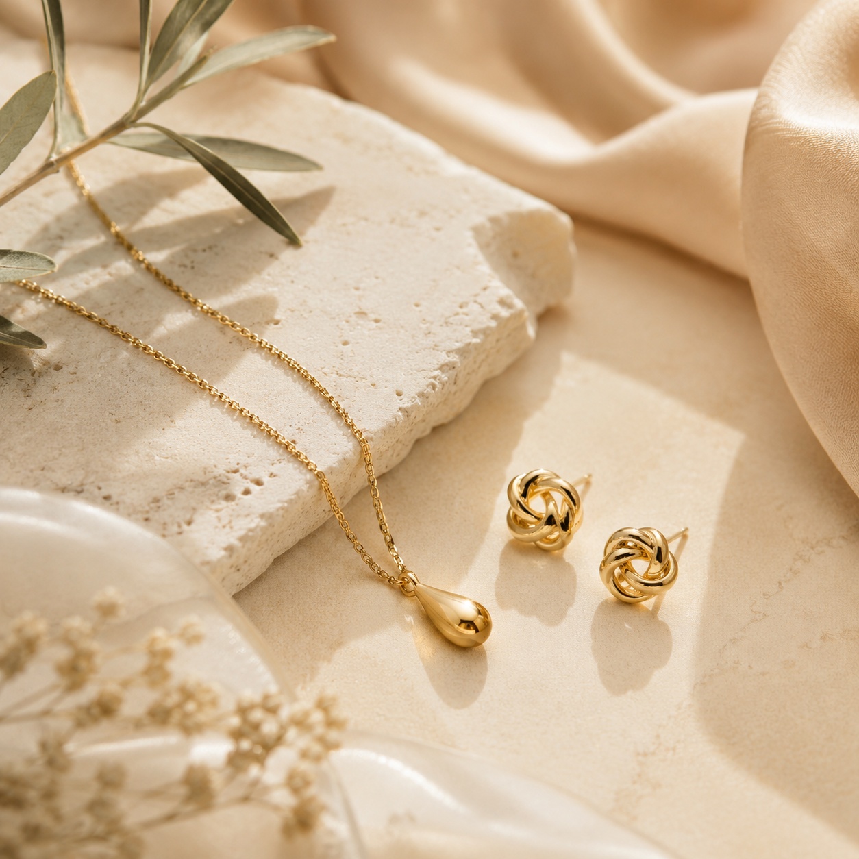Warm gold-plated jewelry finish and color tone quality