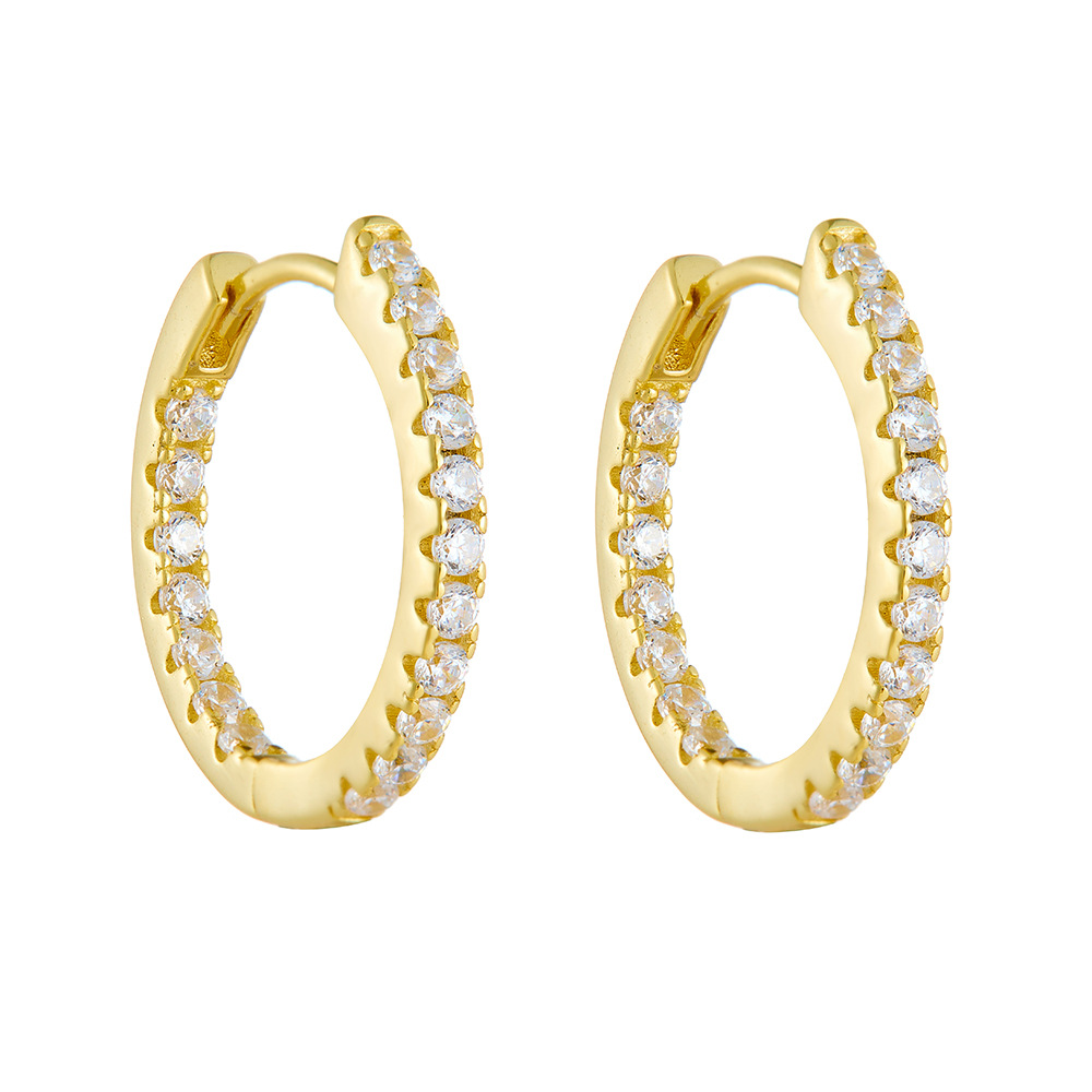 Pavé CZ Huggie Hoops