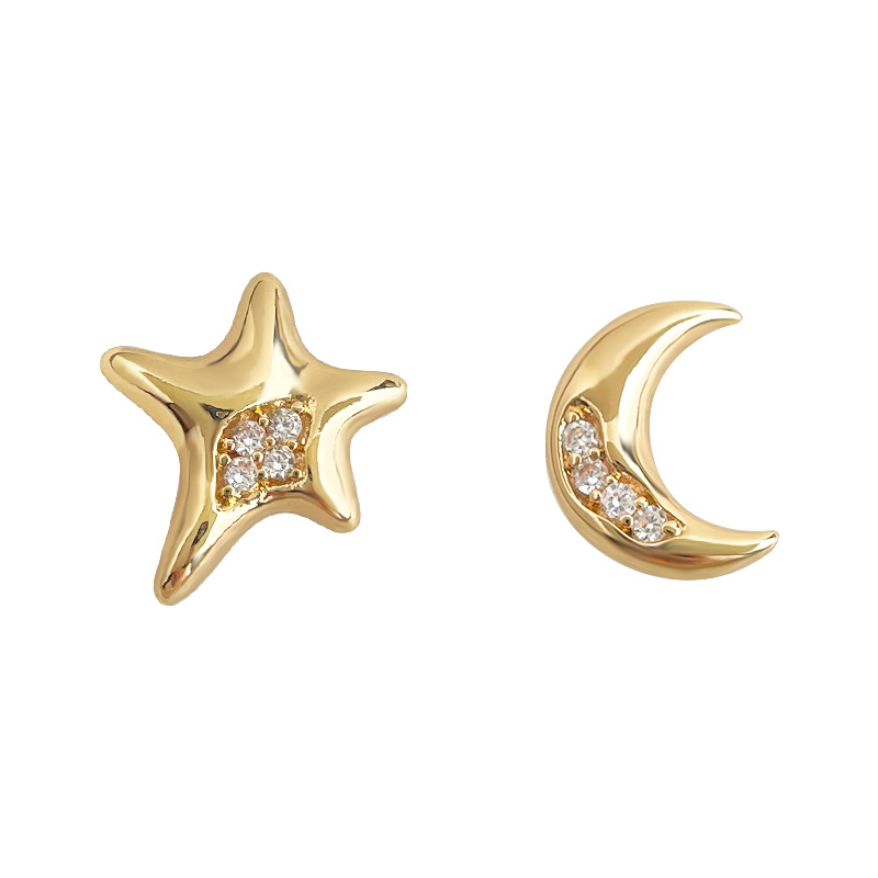 Asymmetric Star & Moon Studs