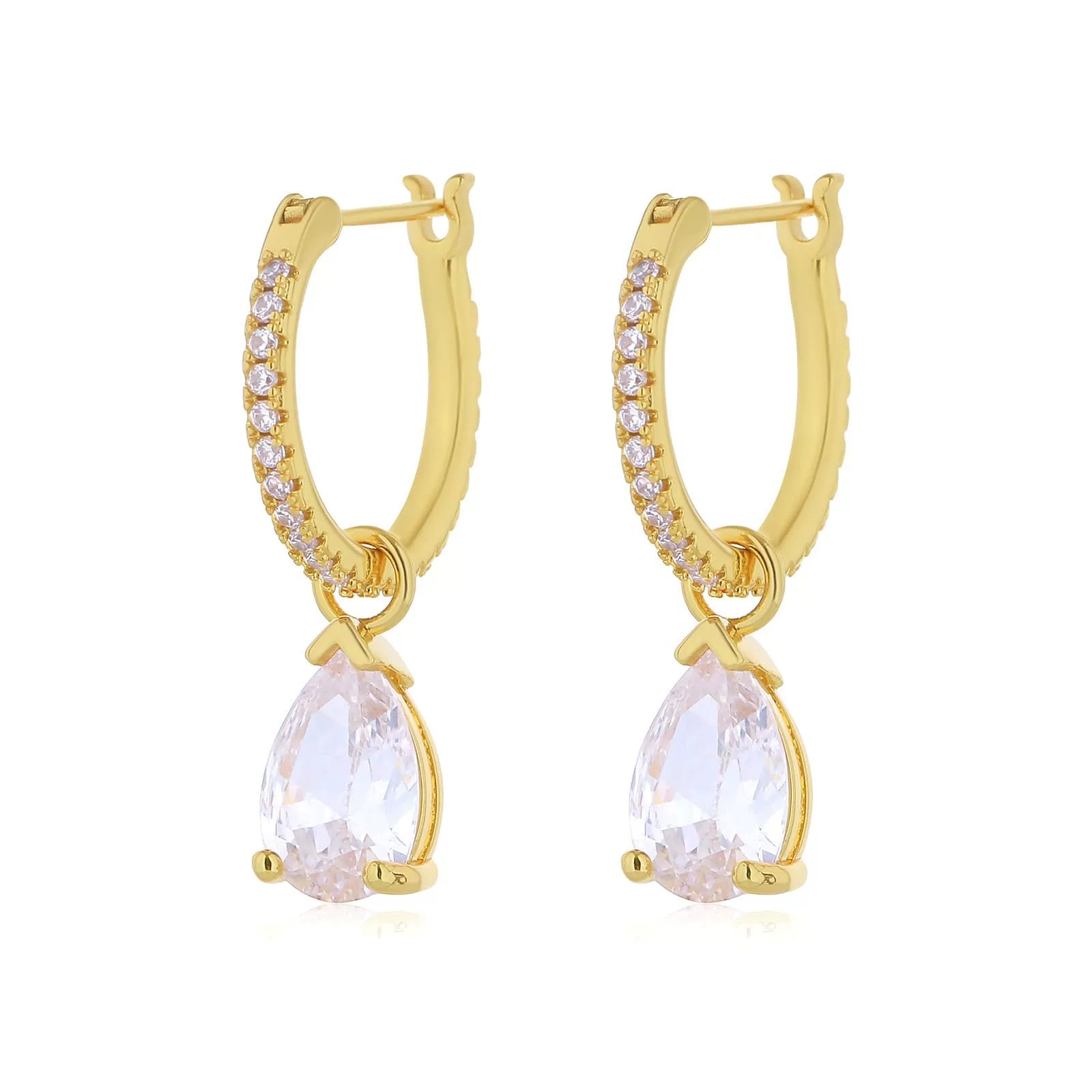 CZ Charm Hoops