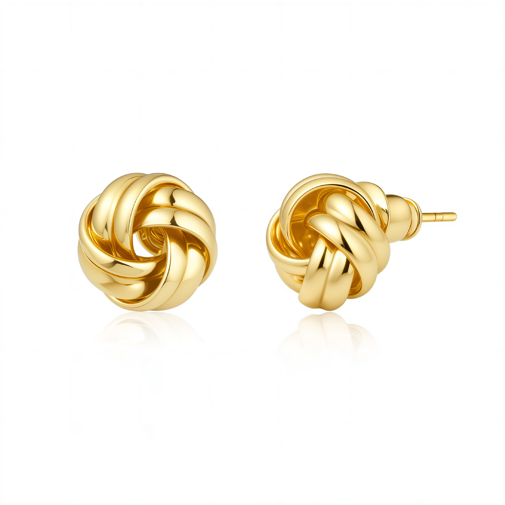 Flat Disc Stud Earrings