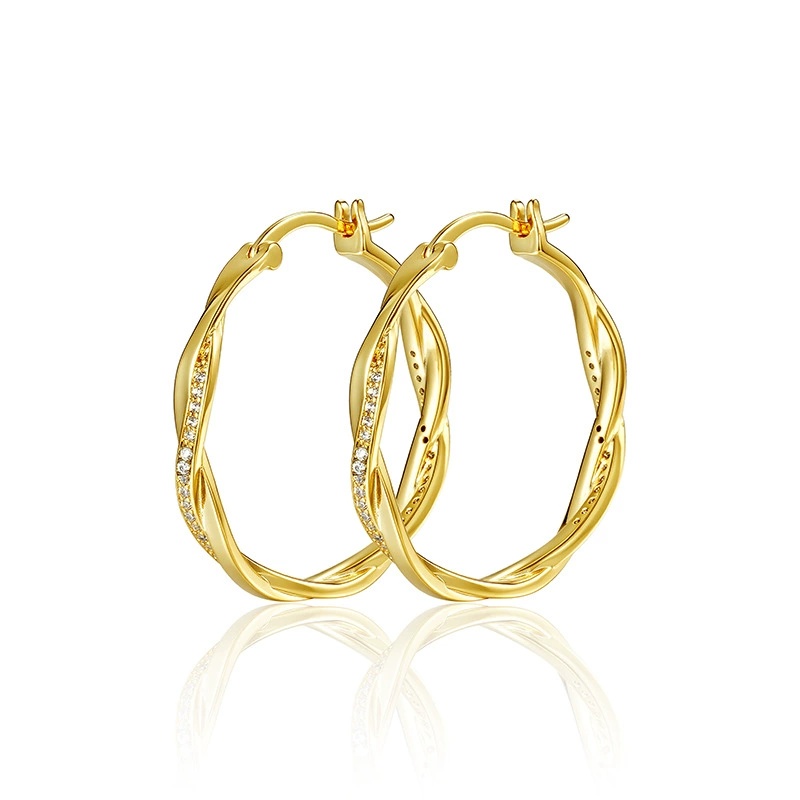 Pavé Twisted Hoop Earrings