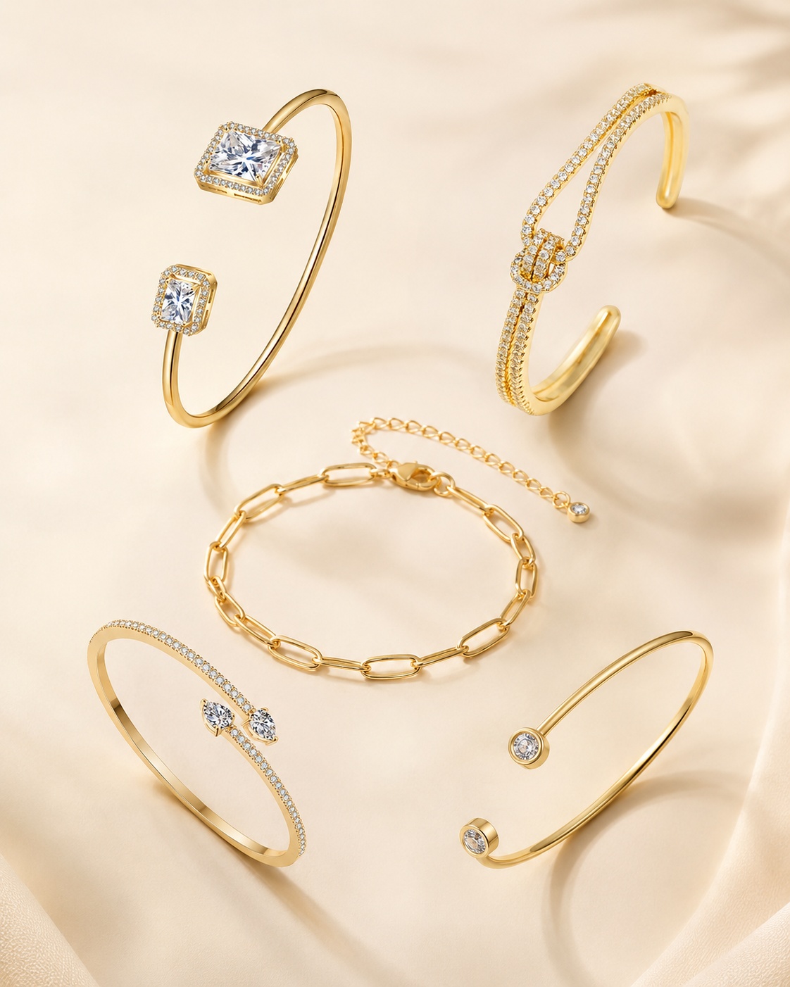 Gold-plated bracelets collection