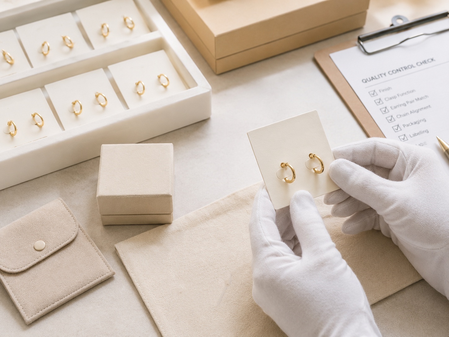Jewelry quality control check before shipment